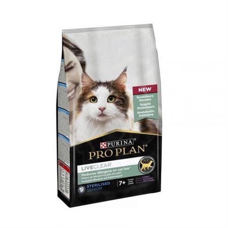 Pro Plan LiveClear Kısırlaştırılmış +7 Yaş Üzeri Hindi Etli Kedi Maması 1,4 Kg