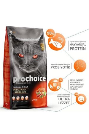 Pro Choice Somonlu ve Karidesli Düşük Tahıllı Kısırlaştırılmış Kedi Maması 15 kg