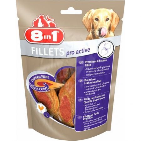8in1 Poch Fillets Pro Active Tavuklu Glikozamin Katkılı Köpek Ödülü 80 G