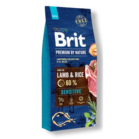 Brit Premium by Nature Sensitive Kuzu Etli ve Pirinçli Yetişkin Köpek Maması 15 kg
