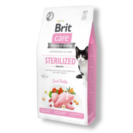 Brit Care Hipoalerjenik Sensitive Sindirim Sistemi Destekleyici Tahılsız Tavşanlı Kısırlaştırılmış Kedi Maması 7 kg