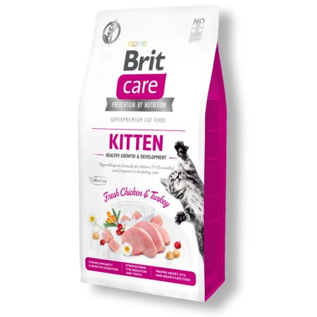 Brit Hipoalerjenik Kitten Sağlıklı Büyüme için Tahılsız Tavuklu Ve Hindili Yavru Kedi Maması 7 kg