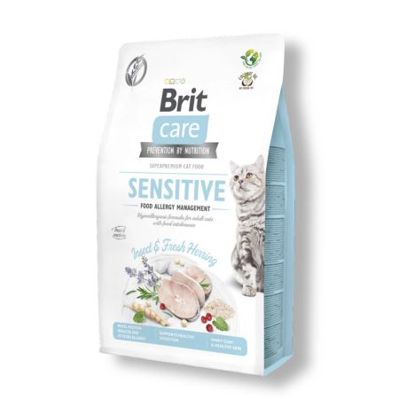 Brit Care Hipoalerjenik Senstive Tahılsız Ringa Balığı ve Böcek Proteinli Yetişkin Kedi Maması 2 kg