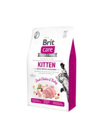 Brit Care Hypo-Allergenic Sağlıklı Büyüme Için Tavuklu ve Hindili Tahılsız Yavru Kedi Maması 2kg