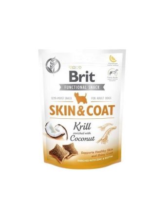 Brit Care Functional Snack Skin Coat Kril ve Hindistan Cevizli Köpek Ödül Maması 150 gr