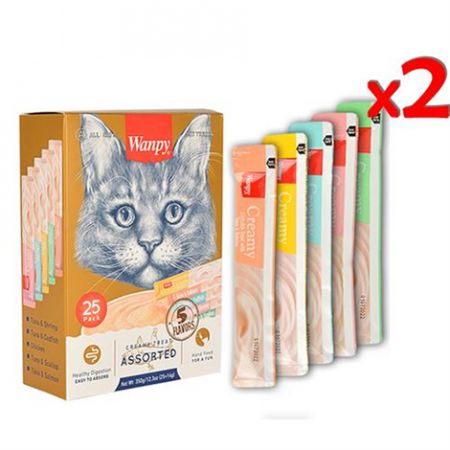 Wanpy Kedi Ödül Çubuğu Sıvı Karışık Paket 25 Adet 14 Gr (2 Adet)