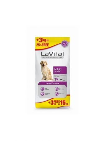 La Vital Maxi Adult Lamb Kuzulu Büyük Irk Yetişkin Köpek Maması 12+3 Kg