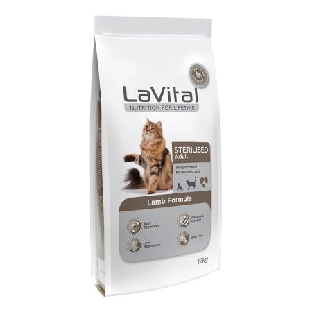 LaVital Kuzu Etli Kısırlaştırılmış Yetişkin Kedi Maması 12 kg