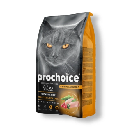 Prochoice Pro 32 Hipoalerjenik Düşük Tahıllı Tavuklu Ve Pirinçli Kısırlaştırılmış Kedi Maması 2 kg