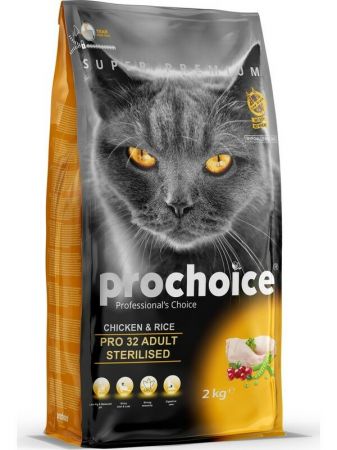 Prochoice Pro 32 Tavuk Ve Pirinçli Kısırlaştırılmış Kedi Kuru Mama 2Kg