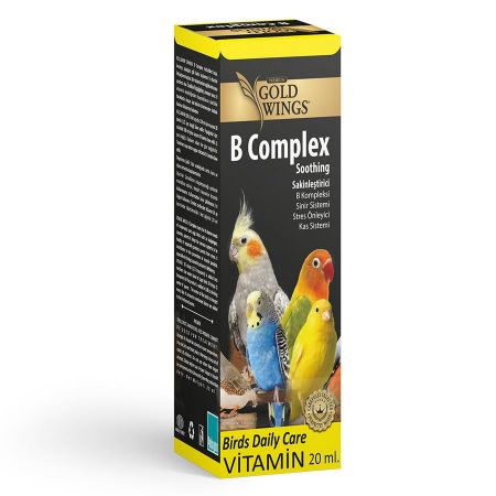 Gold Wings Premium B Complex Kuşlar için Stres Önleyici Sıvı Vitamin 20 Ml