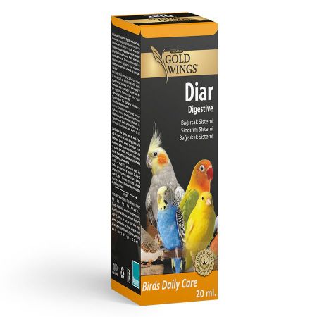 Gold Wings Premium Diar Digestive Kuşlar için Bağışıklık Sistemi ve İshale Karşı Sıvı Vitamin 20 Ml