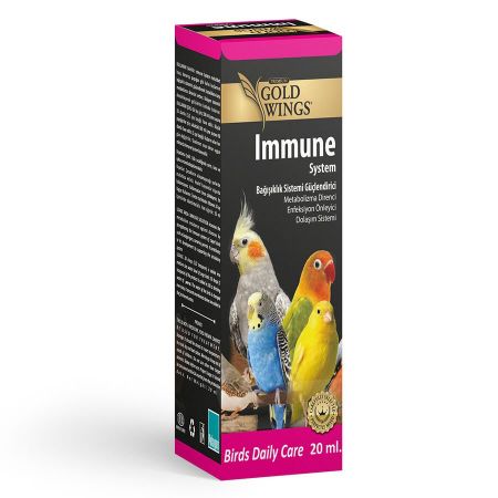 Gold Wings Premium Immune System Kuşlar için Bağışıklık Güçlendirici Sıvı Vitamin 20 Ml