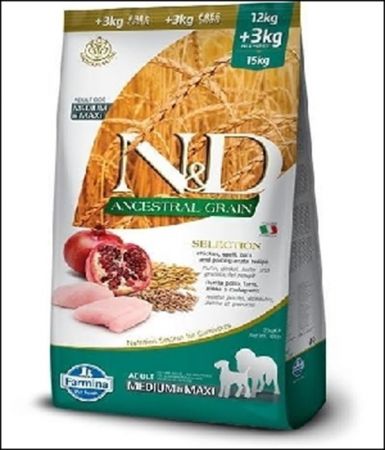 N&D A.Graın Dog Tavuk & Nar Adult Med&Maxı 12+3 Kg