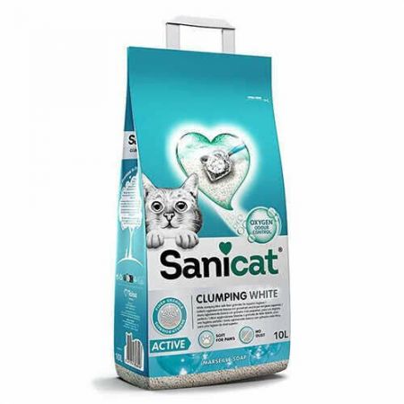 Sanicat Clumping White Kokusuz Süper Topaklanan Beyaz Kedi Kumu 10 Lt