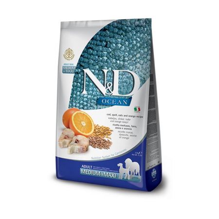 N&D Morina Balıklı Buğdaylı ve Portakallı Orta Büyük Irk Köpek Maması 12 kg