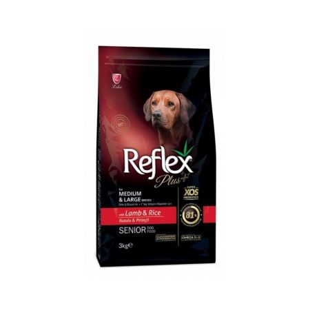 Reflex Plus Orta ve Büyük Irk Kuzulu +7 Yaşlı Köpek Maması 3 kg