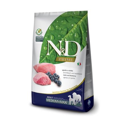 N&D Tahılsız Kuzulu Yaban Mersinli Orta Irk Yetişkin Köpek Maması 12 kg