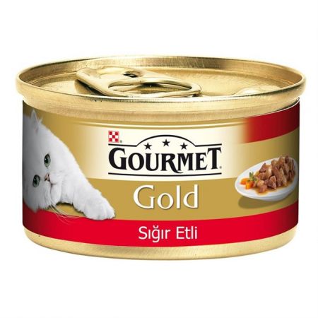 Gourmet Gold Parça Sığır Etli Kedi Konservesi 85 Gr