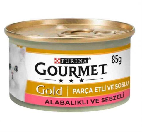 Gourmet Gold Parça Etli Soslu Alabalık ve Sebzeli Kedi Konservesi 85 Gr