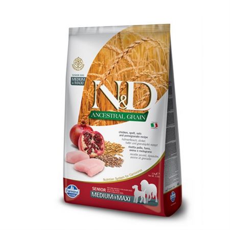 N&D Düşük Tahıllı Senior Tavuklu Orta ve Büyük Irk Yaşlı Köpek Maması 2.5 Kg