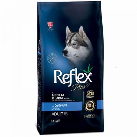 Reflex Plus Somonlu Büyük ve Orta Irk Köpek Maması 15 Kg