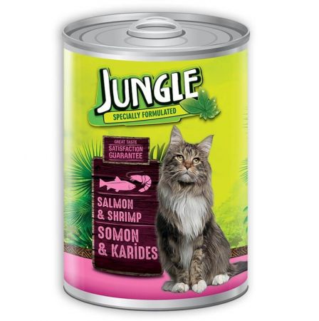 Jungle Somonlu Karidesli Kedi Konservesi 415 Gr