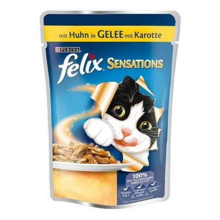 Felix Sensation Tavuk & Havuçlu Kedi Yaş Mama 85 Gr
