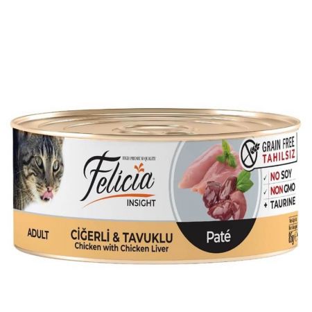Felicia Tahılsız Ciğerli Tavuklu Kedi Konservesi 85 gr