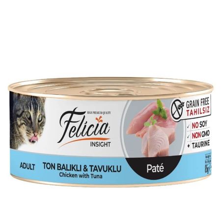 Felicia Tahılsız Ton Balıklı Tavuklu Kedi Konservesi 85 gr