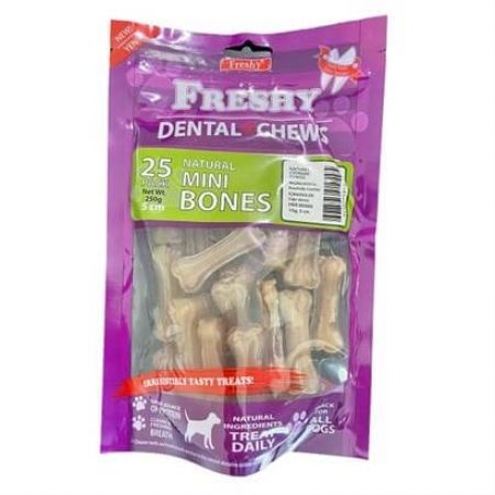 Freshy Dental Chews Naturel Kemik Köpek Ödülü 5 Cm 25 Adet