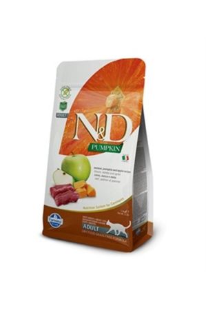 N&D Pumpkin Geyik Etli Bal Kabaklı ve Elmalı Tahılsız Yetişkin Kedi Maması 5 kg