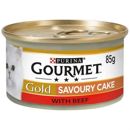 Gourmet Gold Savoury Cake Sığır Etli Yetişkin Kedi Konservesi 85 gr