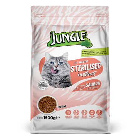 Jungle Somonlu Kısırlaştırılmış Yetişkin Kedi Maması 1,5 kg