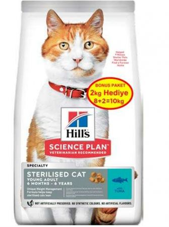 Hills Young Sterilised Ton Balıklı Kısırlaştırılmış Kedi Maması 8+2 Kg