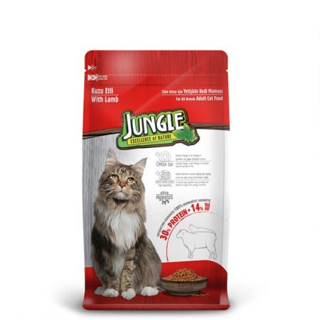 Jungle Kuzulu Yetişkin Kedi Maması 500 Gr