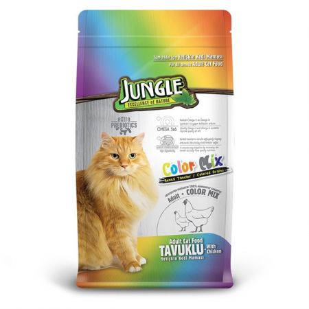 Jungle Color Mix Tavuklu Kedi Maması 15 Kg