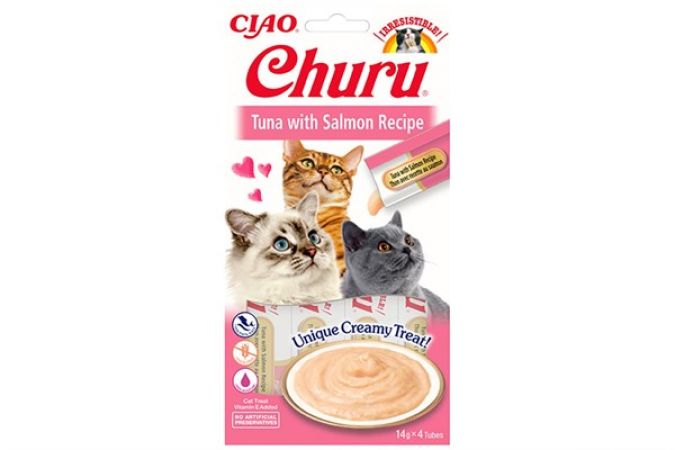 Ciao Churu Cream Ton Balıklı ve Somonlu Kedi Ödül Kreması 4 X 14 Gr
