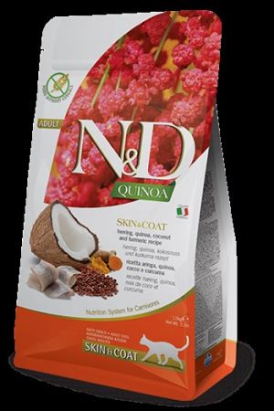 N&D Quinoa Skin Coat Ringa Balığı Yetişkin Kedi Maması 5 Kg