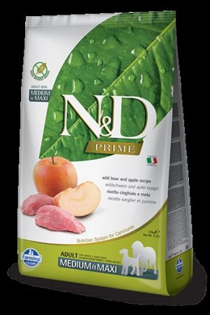 N&D Tahılsız Yaban Domuzlu Elmalı Orta Ve Büyük Irk Yetişkin Köpek Maması 12 Kg
