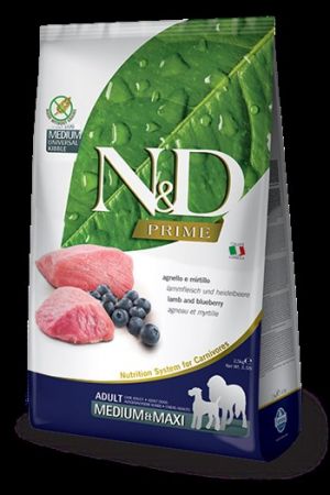 N&D Tahılsız Kuzu Etli Yaban Mersinli Orta Ve Büyük Irk Yetişkin Köpek Maması 12 Kg