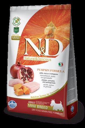 N&D Pumpkin Tahılsız Bal Kabaklı Tavuk Etli Narlı Küçük Irk Yetişkin Köpek Maması 2.5 Kg.