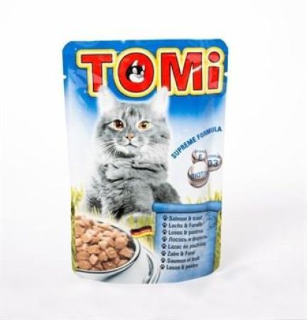 Tomi Pouch Somonlu ve Alabalıklı Yetişkin Kedi Konservesi 100 Gr