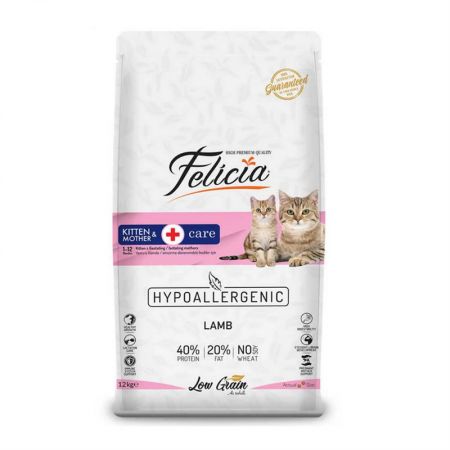 Felicia Kitten & Mother Az Tahıllı Kuzu Etli Kedi Maması 12 kg