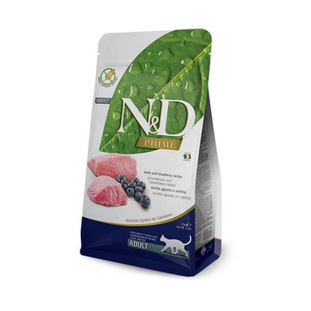 N&D Tahılsız Kuzu Etli ve Yaban Mersinli Yetişkin Kedi Maması 1.5 kg 