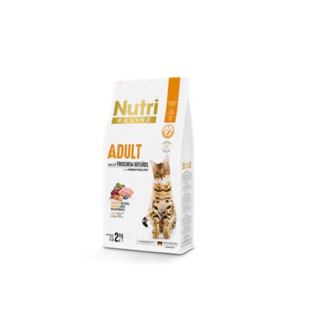 Nutri Feline Glutensiz Kümes Hayvanlı Düşük Tahıllı Yetişkin Kedi Maması 2 kg