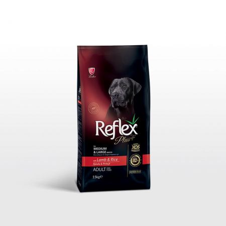 Reflex Kuzu Etli & Pirinçli Orta & Büyük Irk Yetişkin Köpek Maması 15 Kg