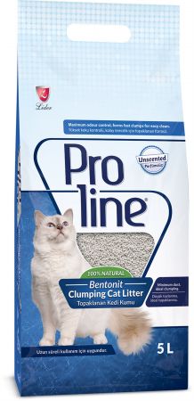 Proline Bentonit Doğal Kokusuz Kedi Kumu 5 Litre