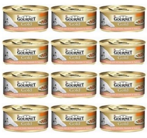Gourmet Gold Parça Etli Soslu Alabalık Sebzeli Yetişkin Kedi Konservesi 85 Gr 12 Adet