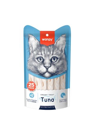 Wanpy Sindirim Sistemi Destekleyici Ton Balıklı Krema Kedi Ödül Maması 25 x 14 gr